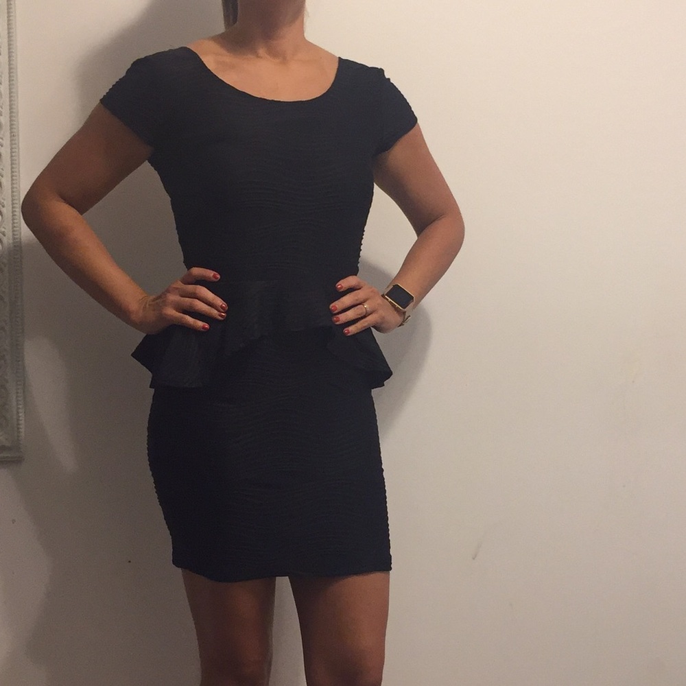 Black Peplum Dress Sz Small