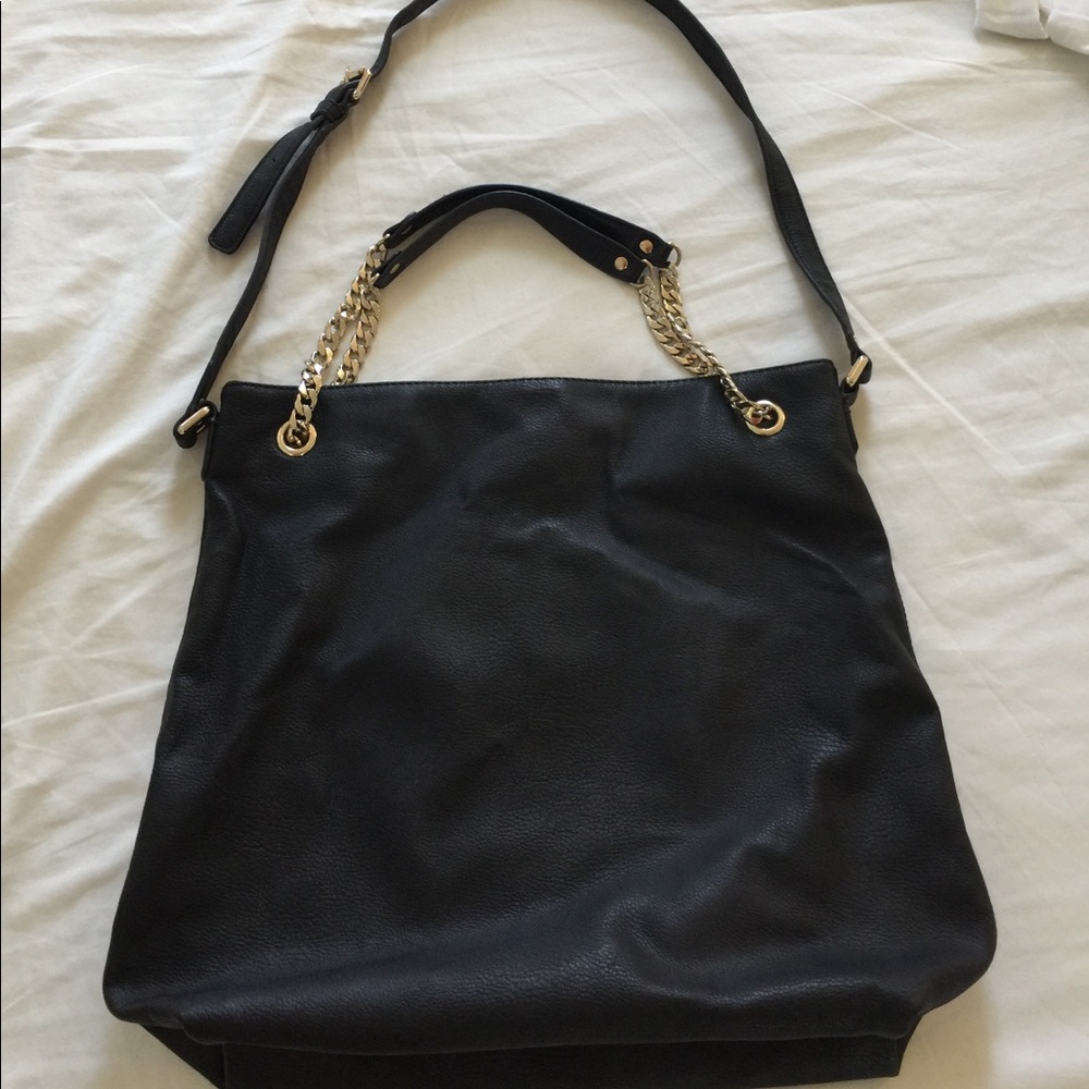 Large black shoulder bag