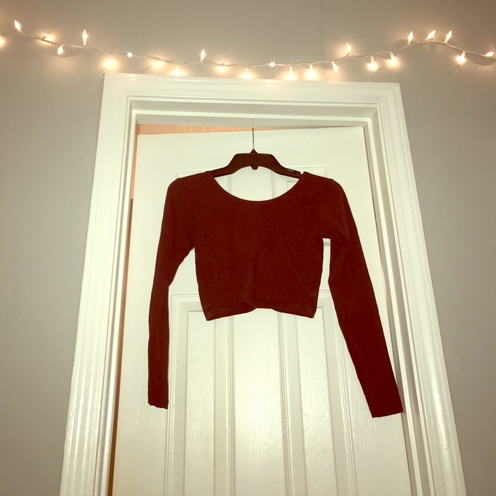 Burgundy American Apparel crop top
