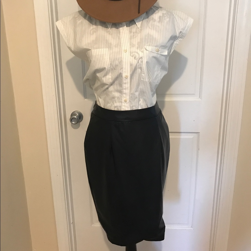 Faux Leather Pencil Skirt