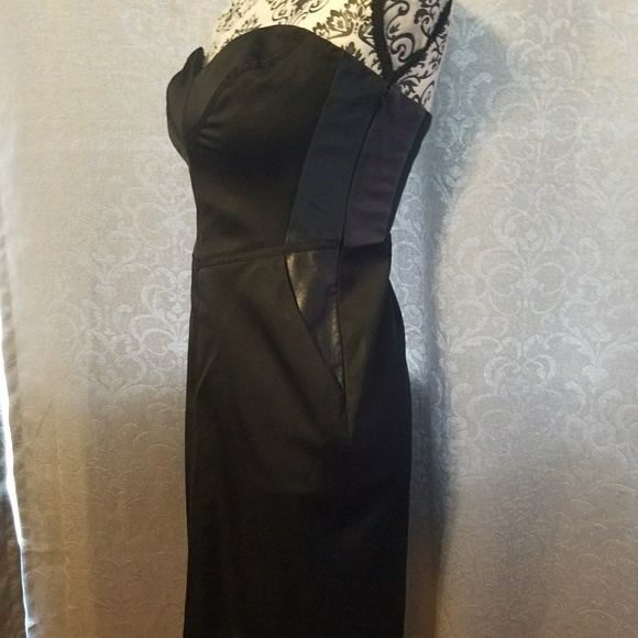 Bebe leather sides strapless dress - Picture 2 of 3