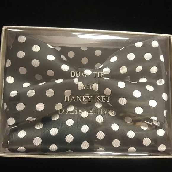 DANIEL &ELLISSA Other - MEN'S BLACK&WHITE POLKA DOT BOWTIE & POCKET SQUARE