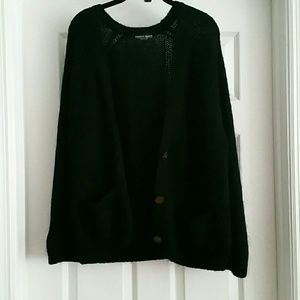 American Apparel Black Mohair Loose Cardigan