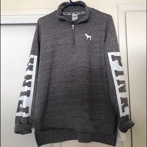 PINK grey quarter zip jacket