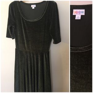 LuLaRoe Holiday Coll. Moss Green Velvet Nicole