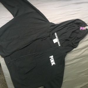 PINK cropped zip up