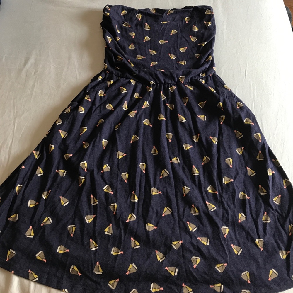 GAP - Navy Blue Sail Boat Strapless Sundress -  XS