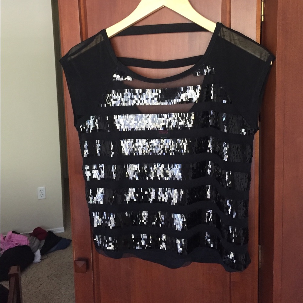 BEBE black sequin top