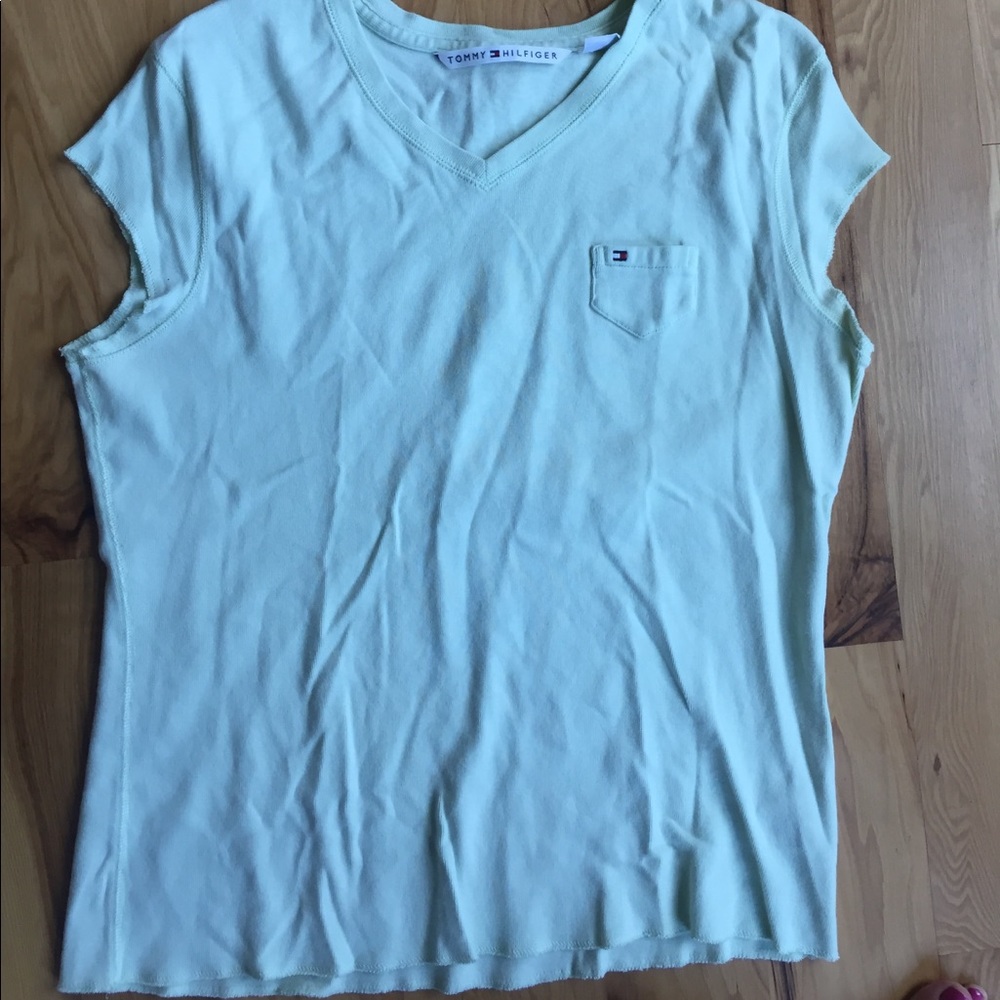 Pale green top