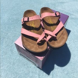 Papillo Pink Leather Sandals