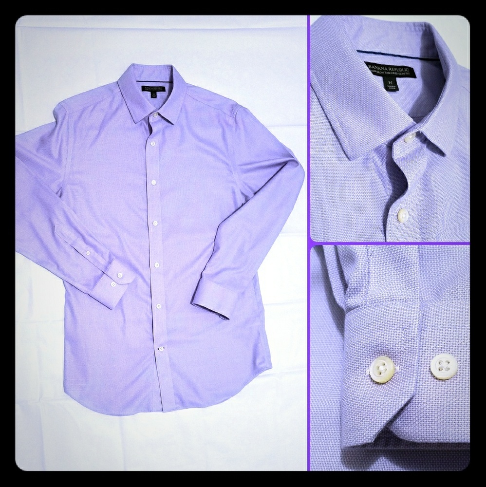 Banana Republic Men Dress Shirt M - Warm Violet