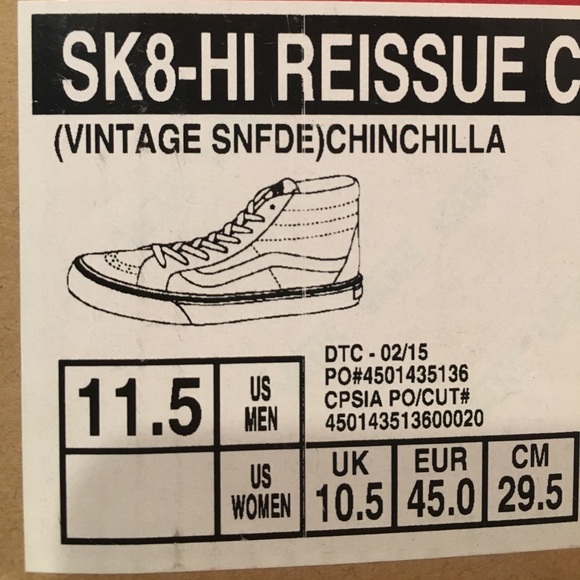 Vintage SNFDE SK8Hi Reissue Vans - Picture 4 of 4