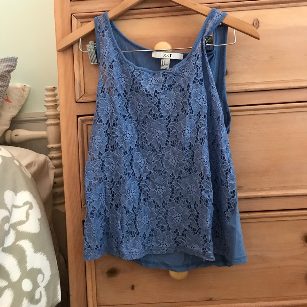 Blue lace shirt