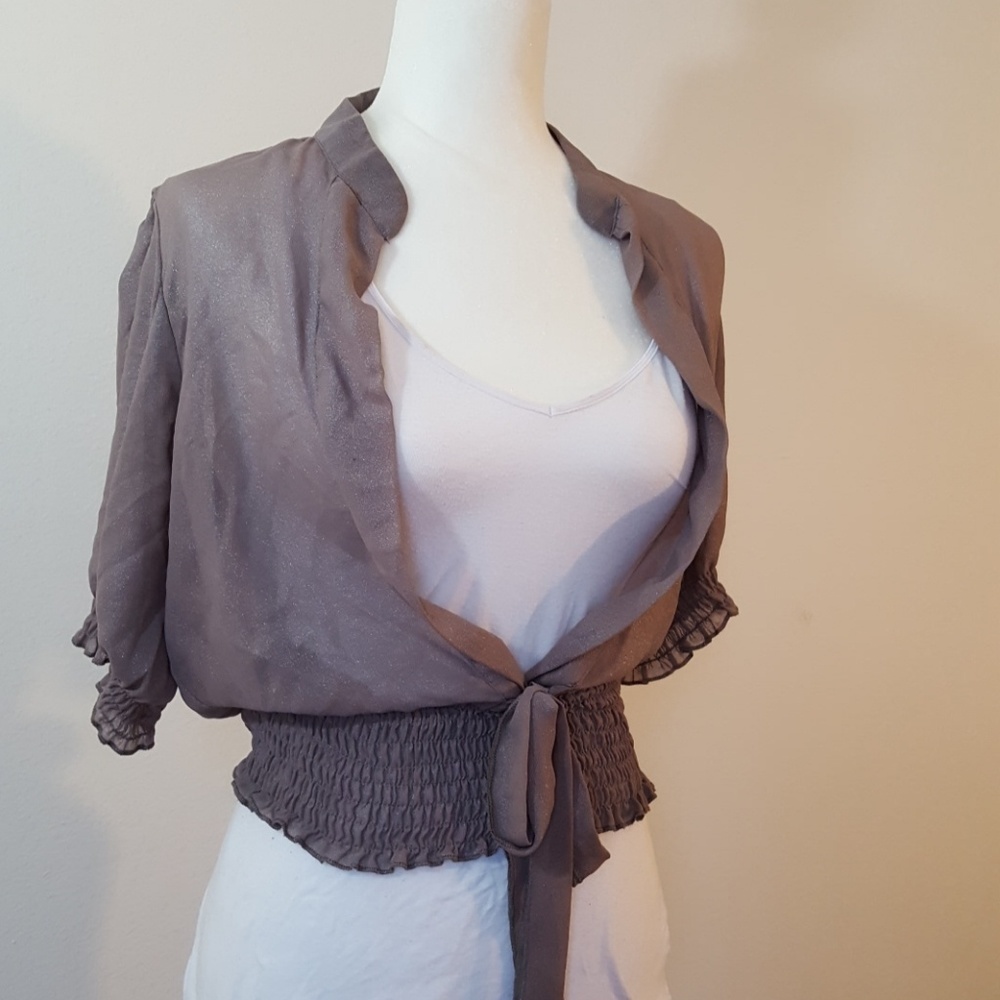 Sheer Grey/Brown Forever 21 Blouse