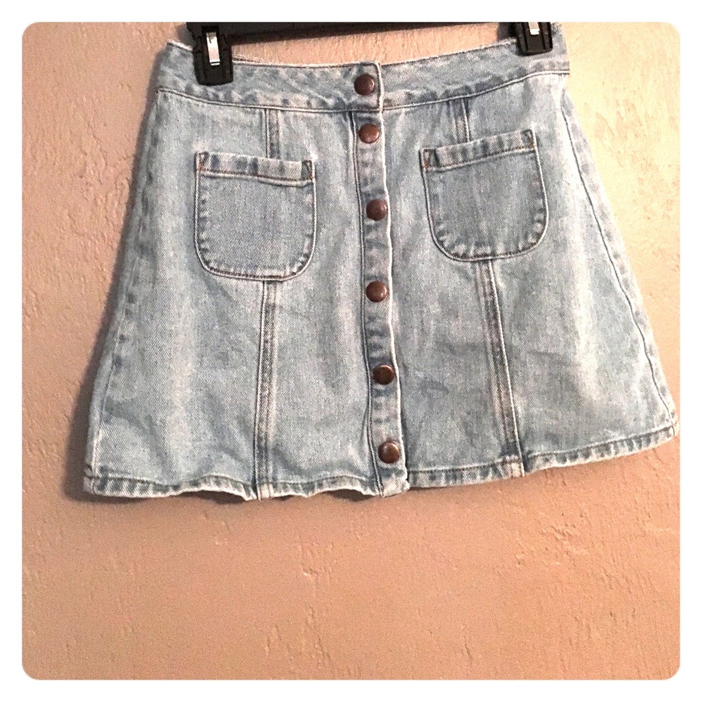 Buttoned up jean skirt from Pacsun