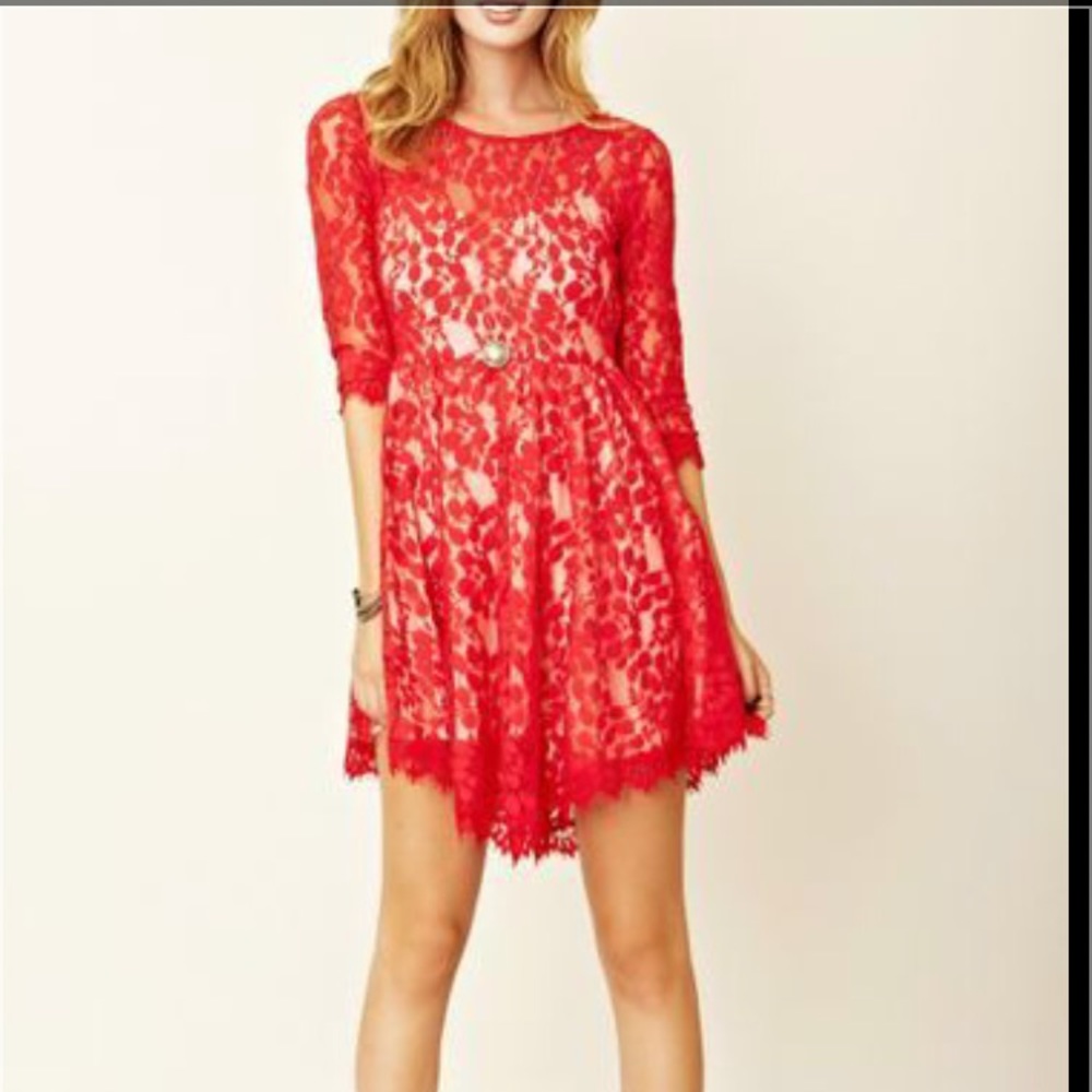 Free people red skater dress