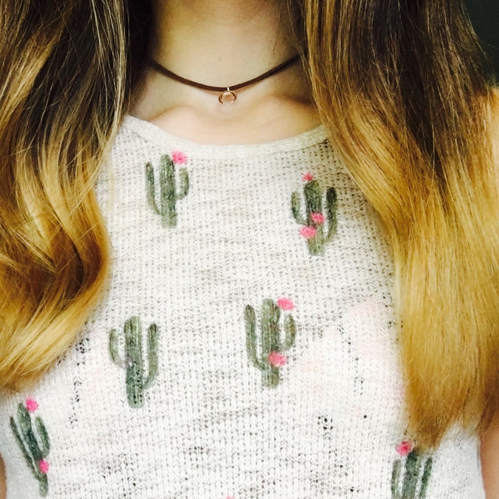 Cacti pattern loose fitting tank 🌵💛