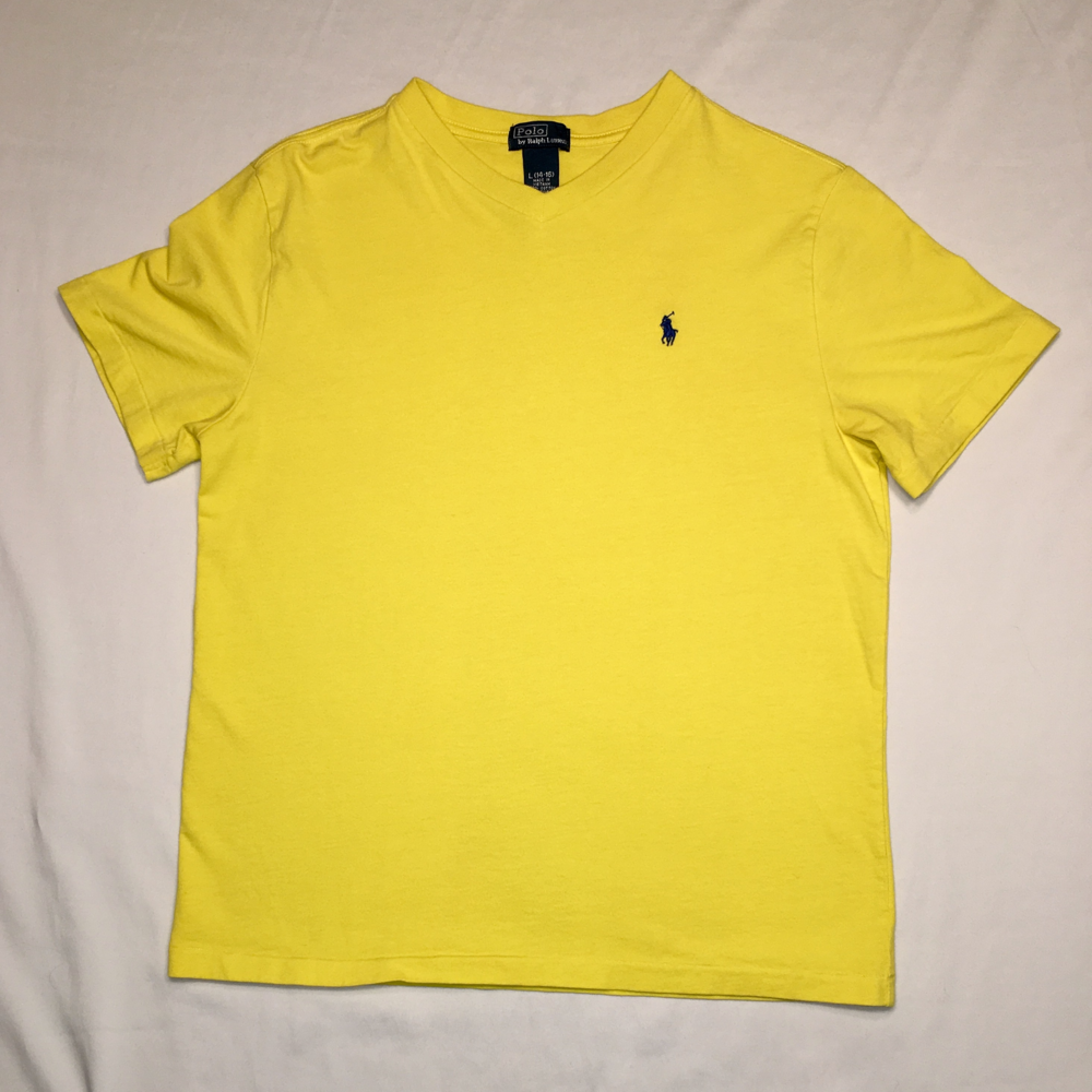 *YELLOW POLO RALPH LAUREN V-NECK TEE*