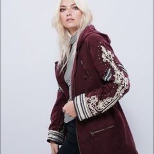 Free People golden quills military jacket