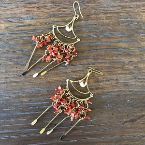 Orange beaded earrings