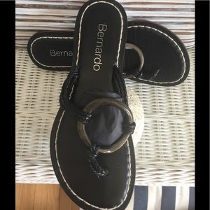 Bernardo Medievil Sandals in Black & Pewter