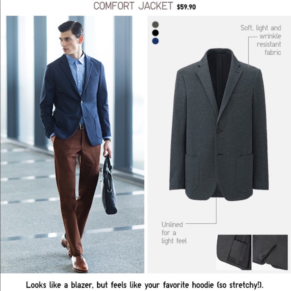 Uniqlo Comfort Navy Jacket XL