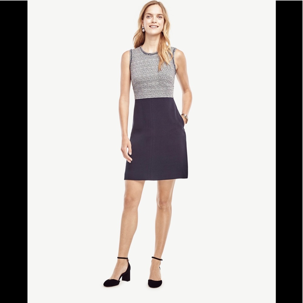 Ann Taylor tweedy flare dress