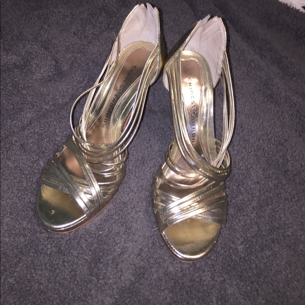Chinese Laundry gold heels