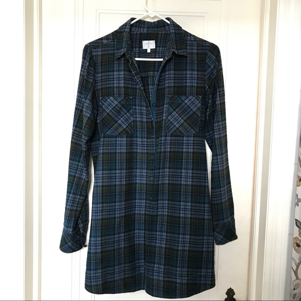 Alternative flannel plaid shirt dress