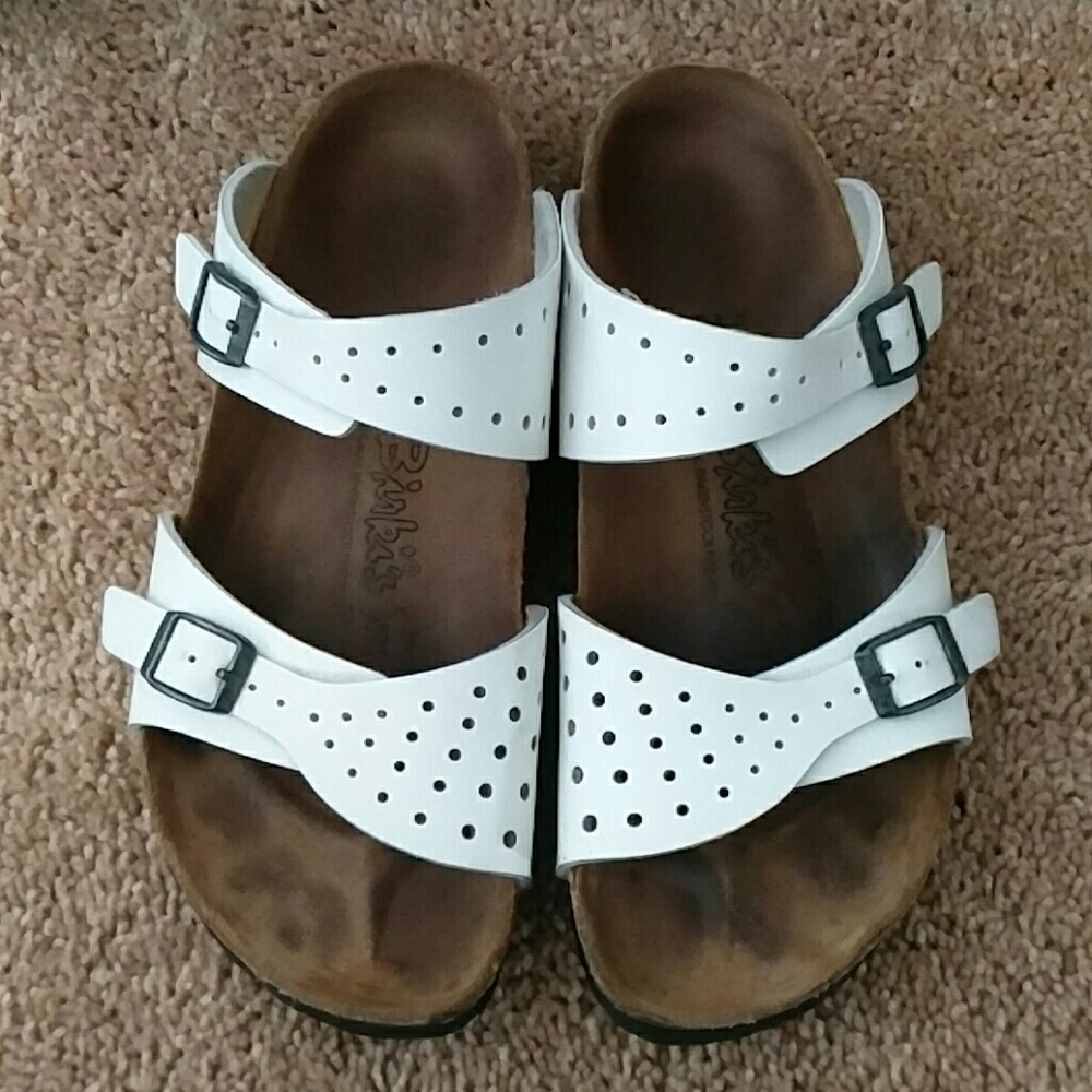 Birkis birkenstock 2 strap white hole Sandals 40