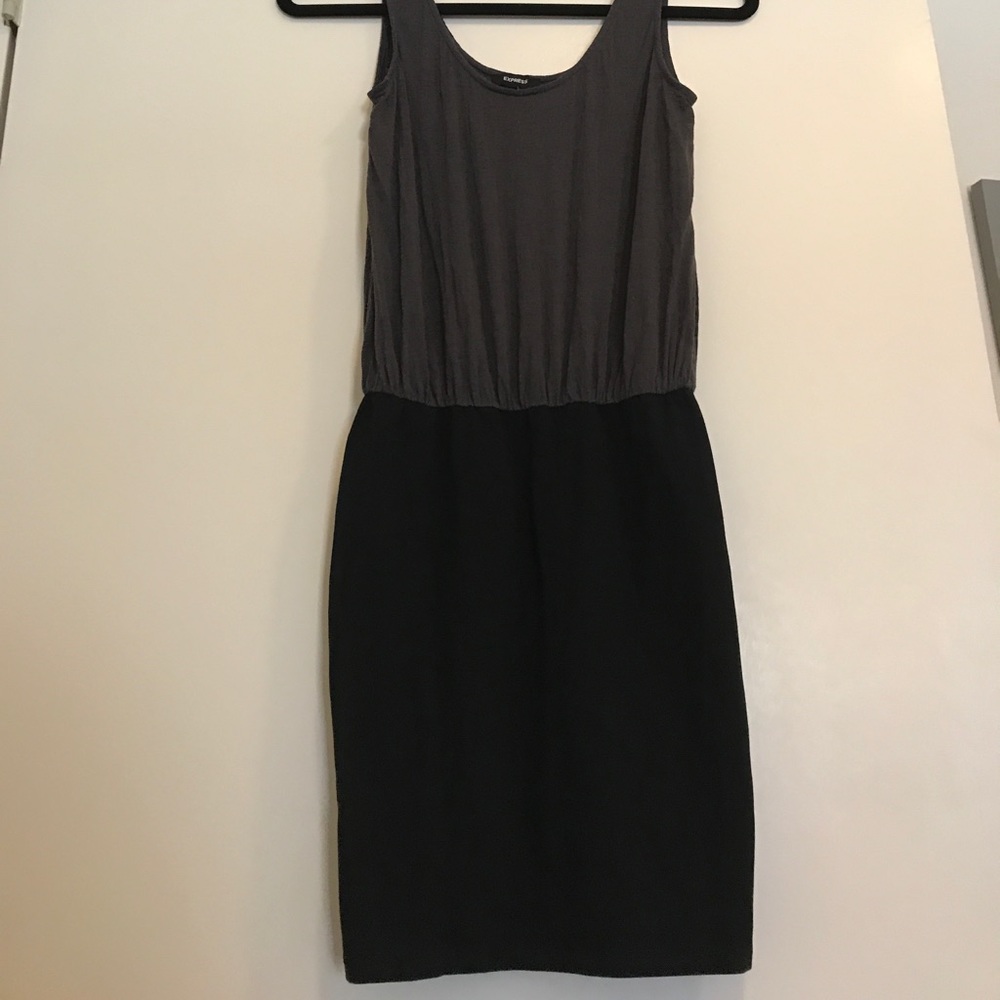 EXPRESS Business Black and Gray Dress - XXS