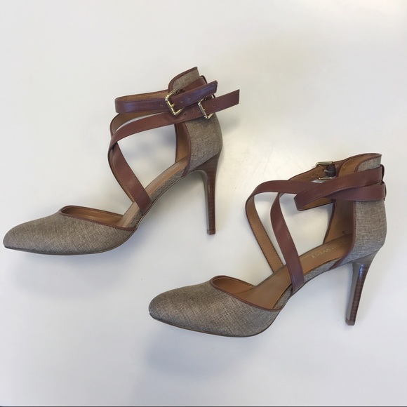 Nine West Shoes - Nine West Tan & Brown Strappy "Brennano" Heels