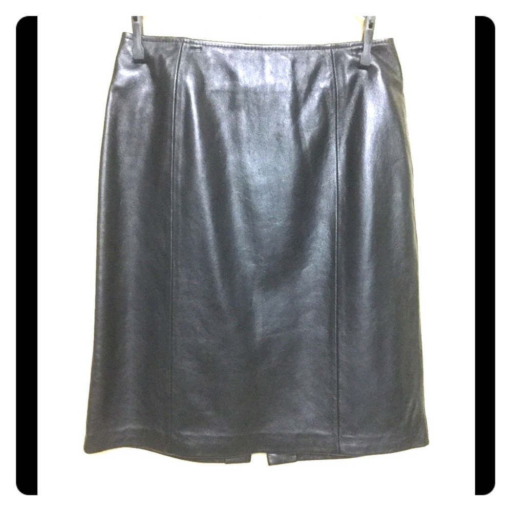 Black leather skirt