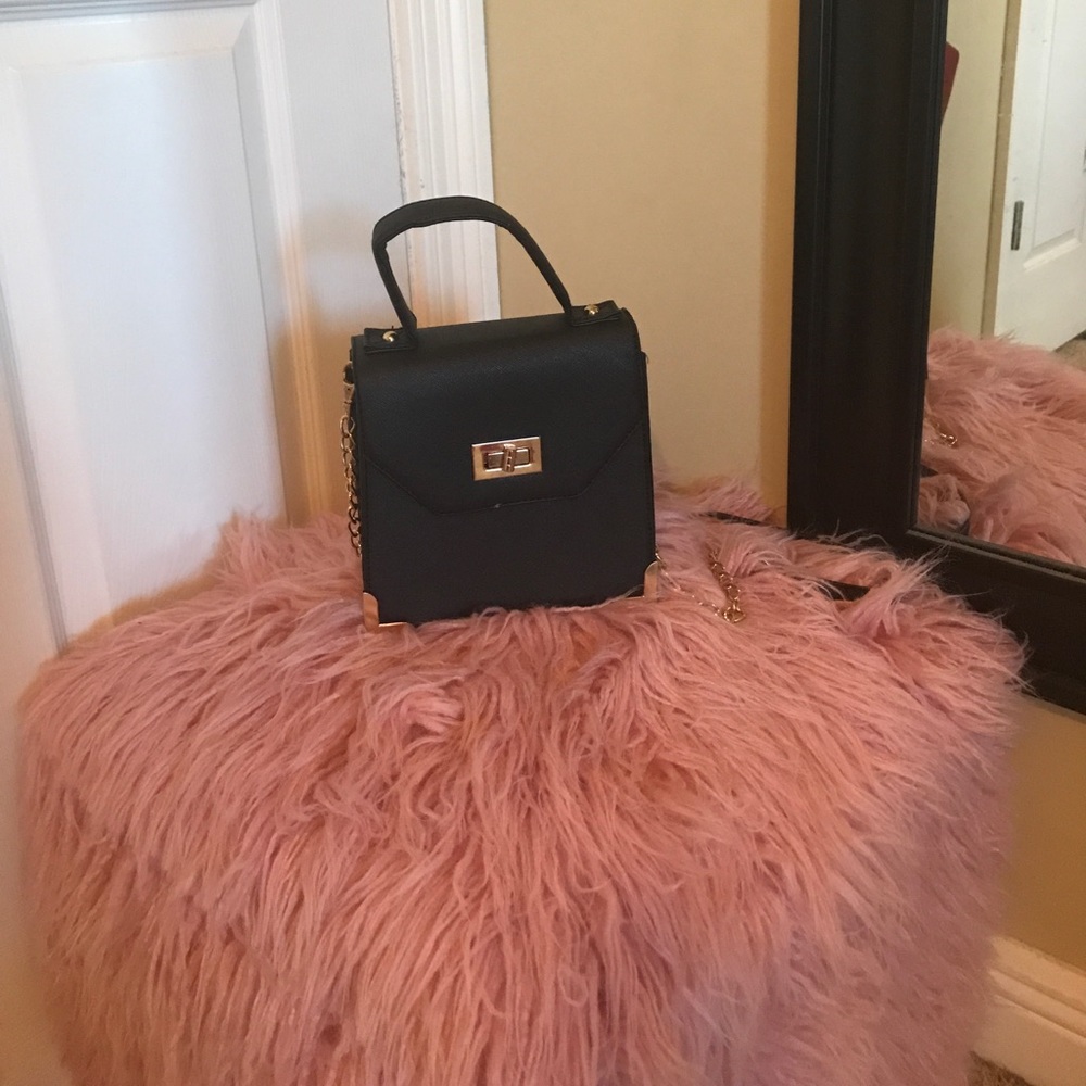Black Purse gold strap