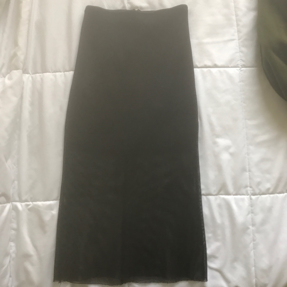 Black netted pencil skirt
