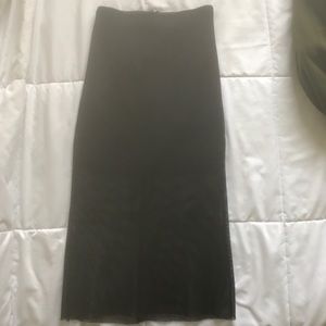 Black netted pencil skirt