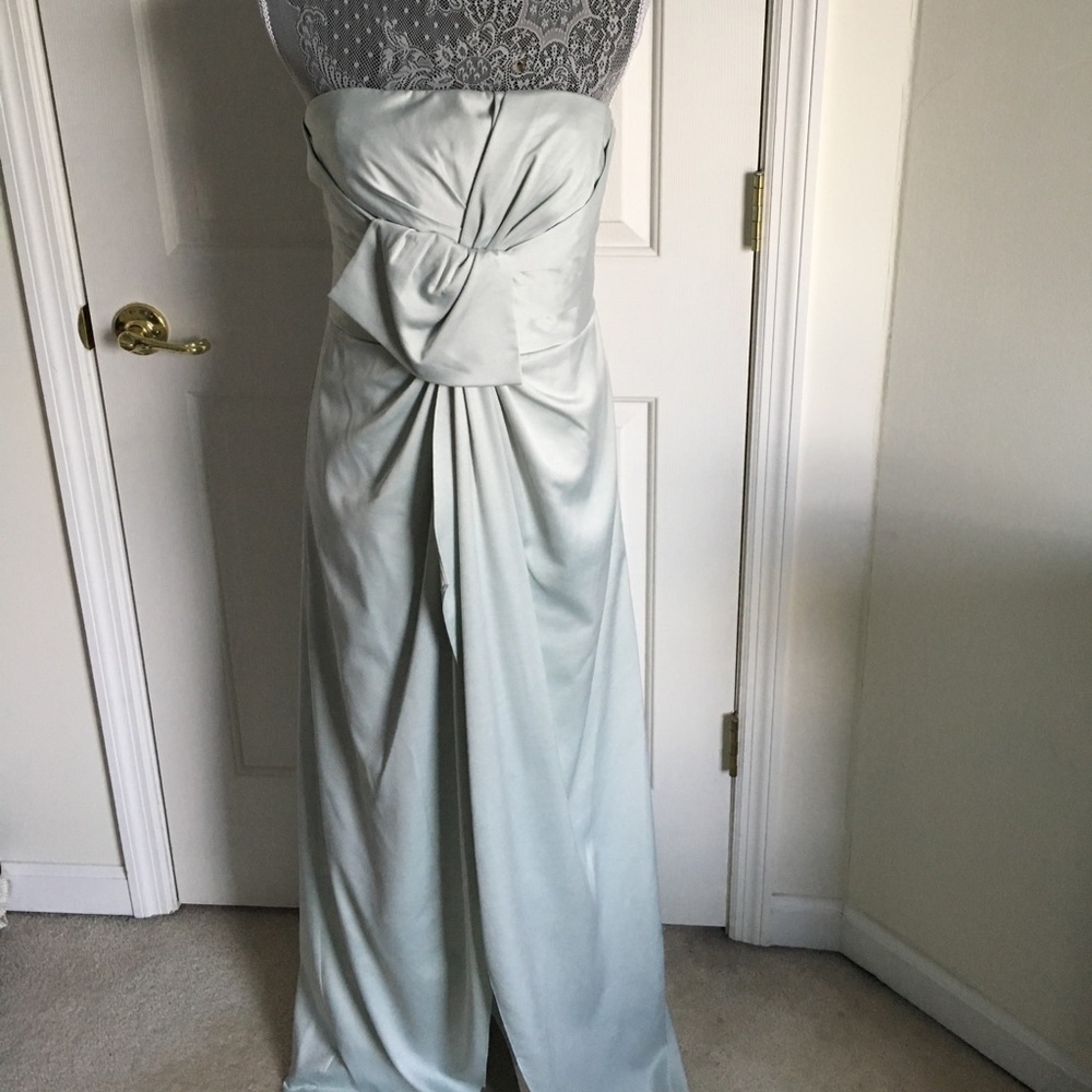 Mint Coast dress with blush pink lining