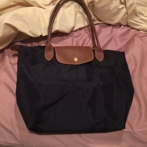 Longchamp small tote in dark purple