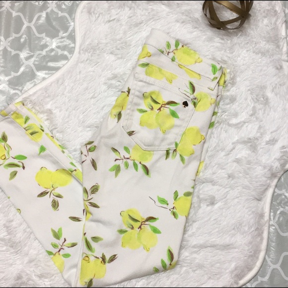 kate spade Denim - Kate Spade Lemon Print Broome Street Skinny Jeans