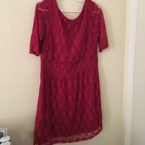 Maroon Lace Dress