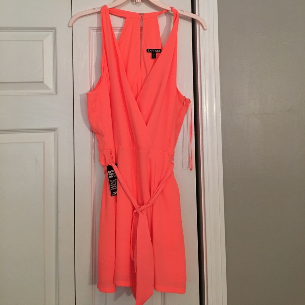 NWT neon pink express romper size 12
