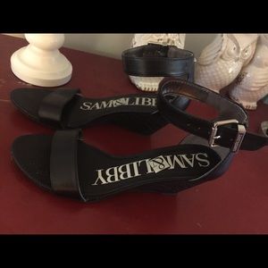 Black Wedge Sandals