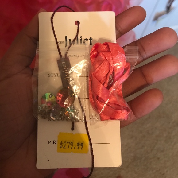 CORAL PROM DRESS short/long w/ RHINESTONES - Picture 8 of 8