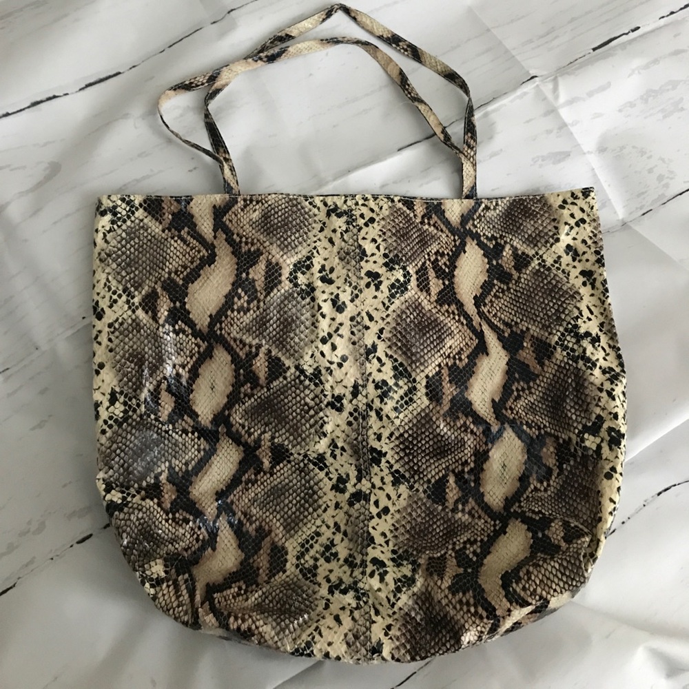 Tote snakeskin type pattern Saks Fifth Ave