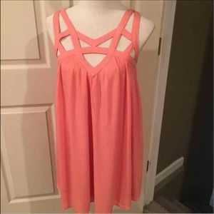 Salmon Double Zero Flowey Dress