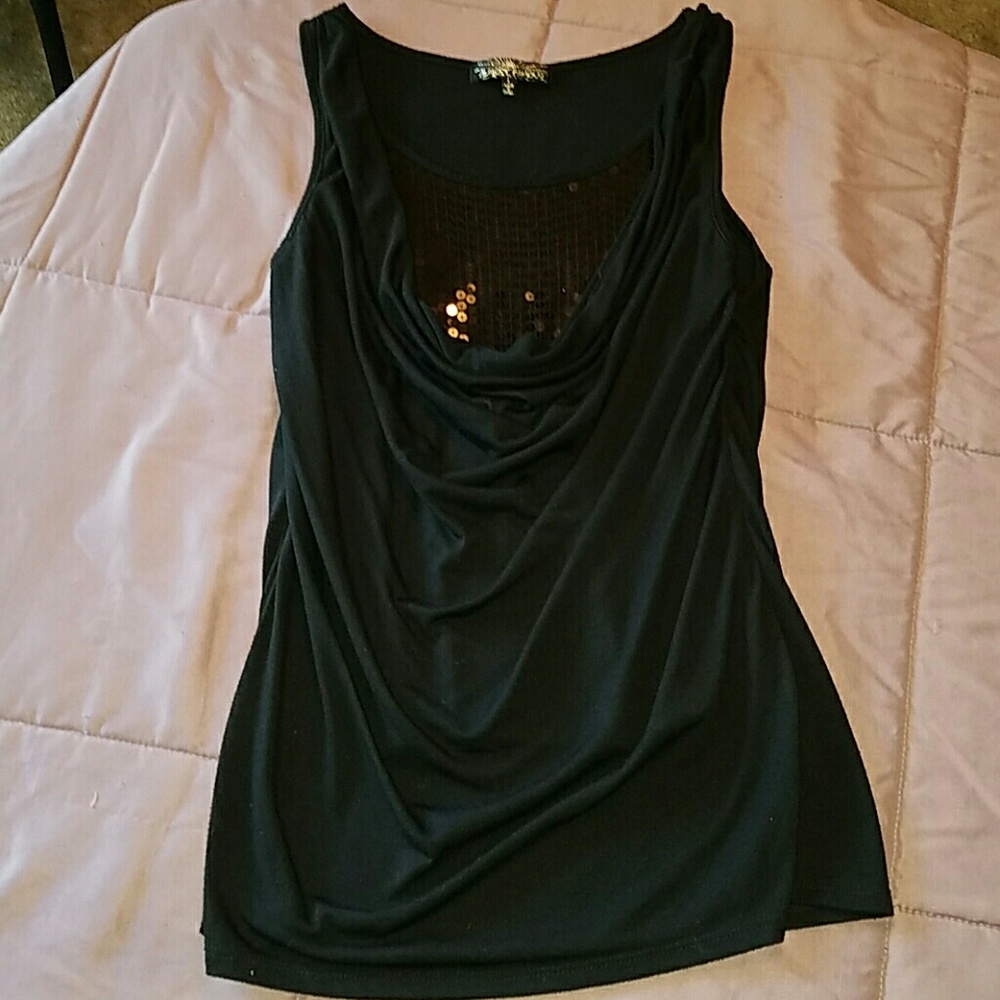 Sequined Black Sleeveless Top From Macy's
