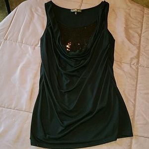 Sequined Black Sleeveless Top From Macy's