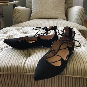Express Lace up pointed toe flats
