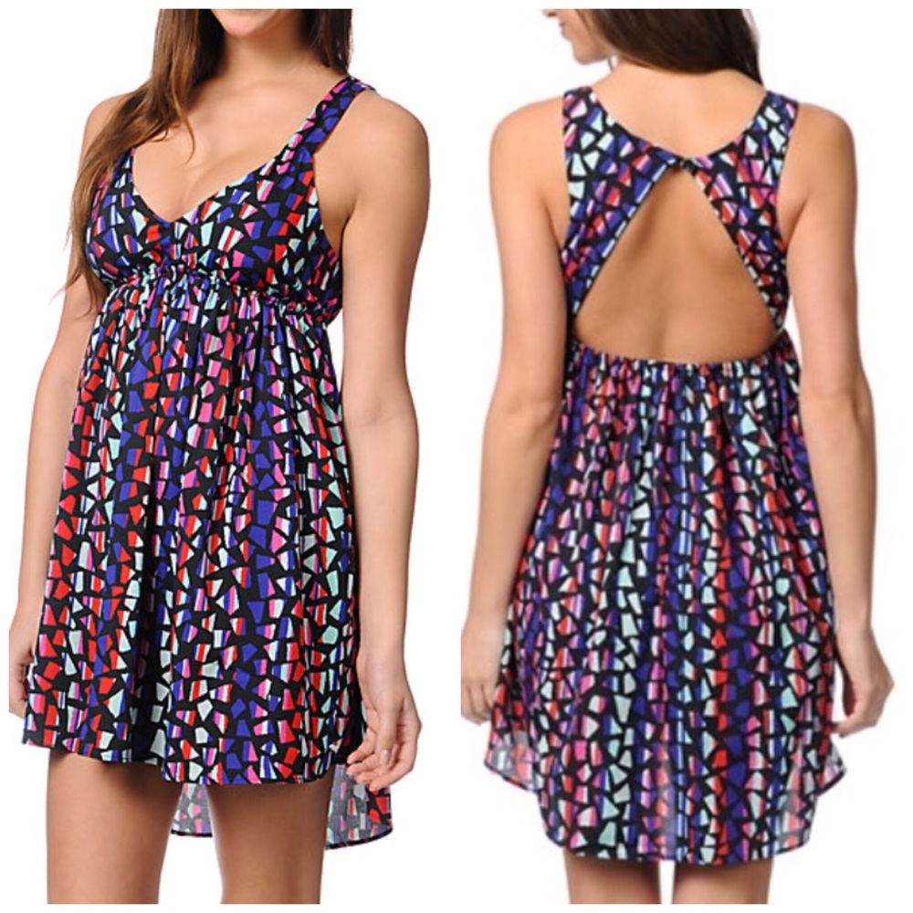 ROXY LOVE SEEKER BLACK PRINT DRESS
