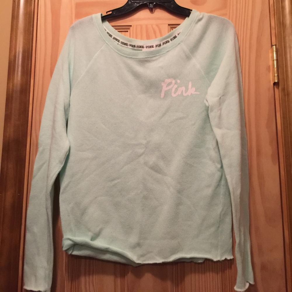EUC Aqua Blue PINK Sweater Size Sm!!!